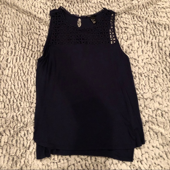 H&M Tops - H&M Navy Crochet Tank